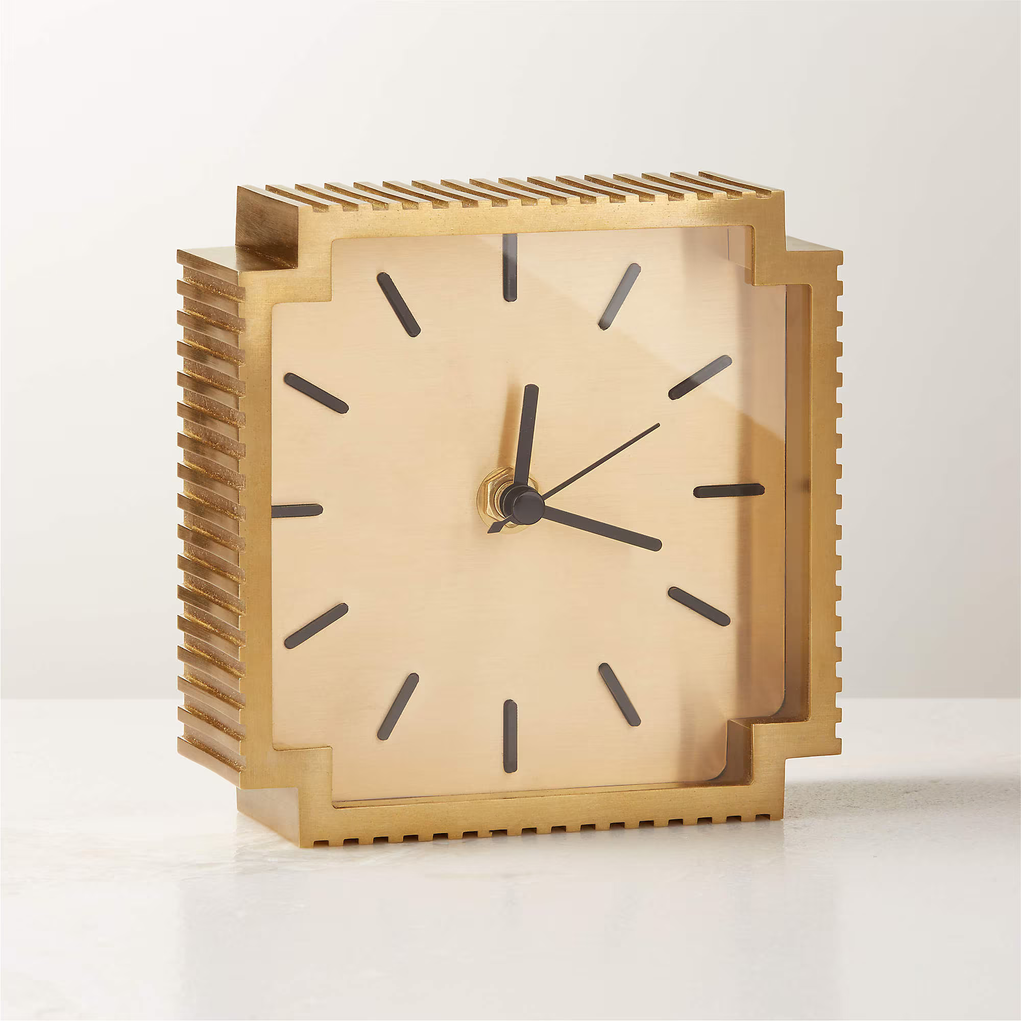 LINCOLN PLSHD BRS DESK CLOCK