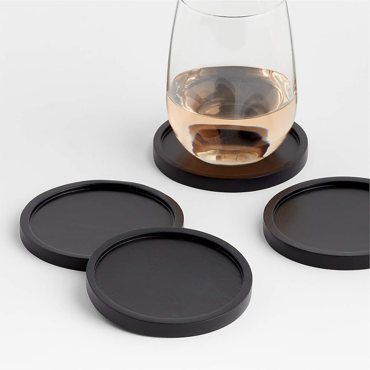 TONDO EBONIZED COASTERS S4